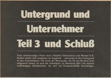 untergrund und unternehmer
